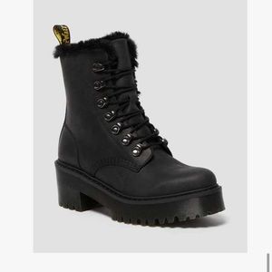 Dr. Martens Leona Fur Black Boot